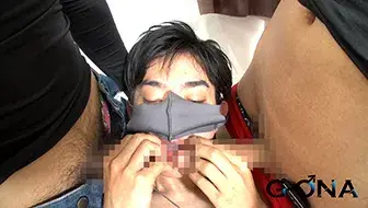 キリッとした眉の19歳大学生が男二人に廻され2連続で種付けされる!-4