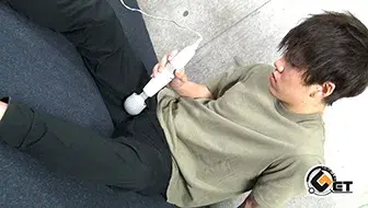 筋肉質のノンケ大学生が初登場!初めての電マでガン勃ちオナニー!-3