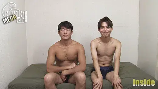 【連れオナ:part10】若手AVノンケ同士がデカマラ合わせてぶっかけ合い!?-2