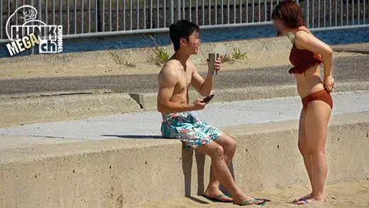 夏ハメ2023!! 純度100%リアルノンケをナンパ海岸で逆ナンパ!!訳あって顔出しNGのバキバキ腹筋の柔靭筋肉、可愛いイケメン秀(しげる)くん20歳!!生チンコを奥までハメて乱れ突き、長距離射精をぶちかます!!【目モザ】【生ハメ】-2