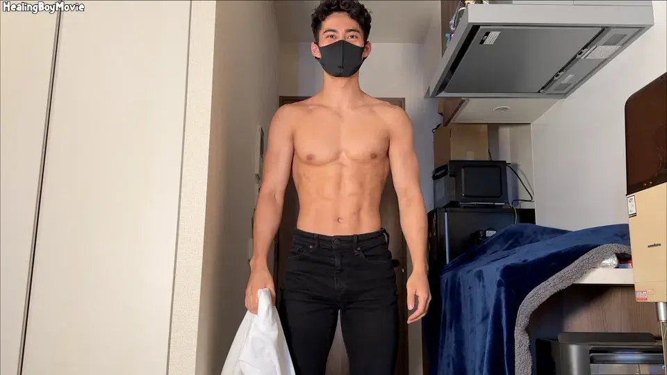 完璧な筋肉の消防士第2弾!男に攻められまさかの2連続射精!さらに潮吹きも!-4
