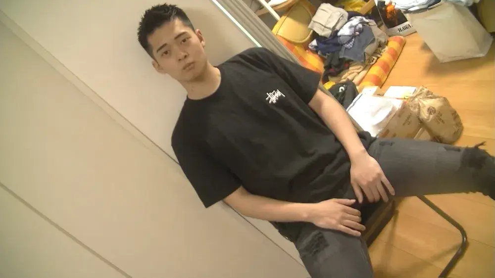 身長182cm↑↑高身長犬顔イケメンが男に抜かれる快感にアヘ顔モロ感激射精!!-2