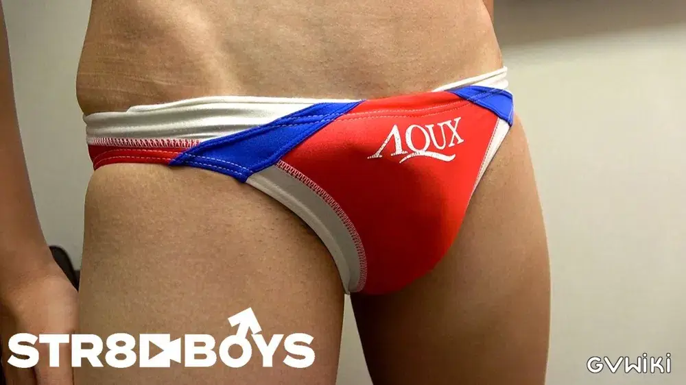 【THE FIRST TAKE- 面接編-】長身スジ筋21歳大学生くんが競パンもっこり!淫猥モロ感!ラストは声をあげて白濁精液噴射!-6