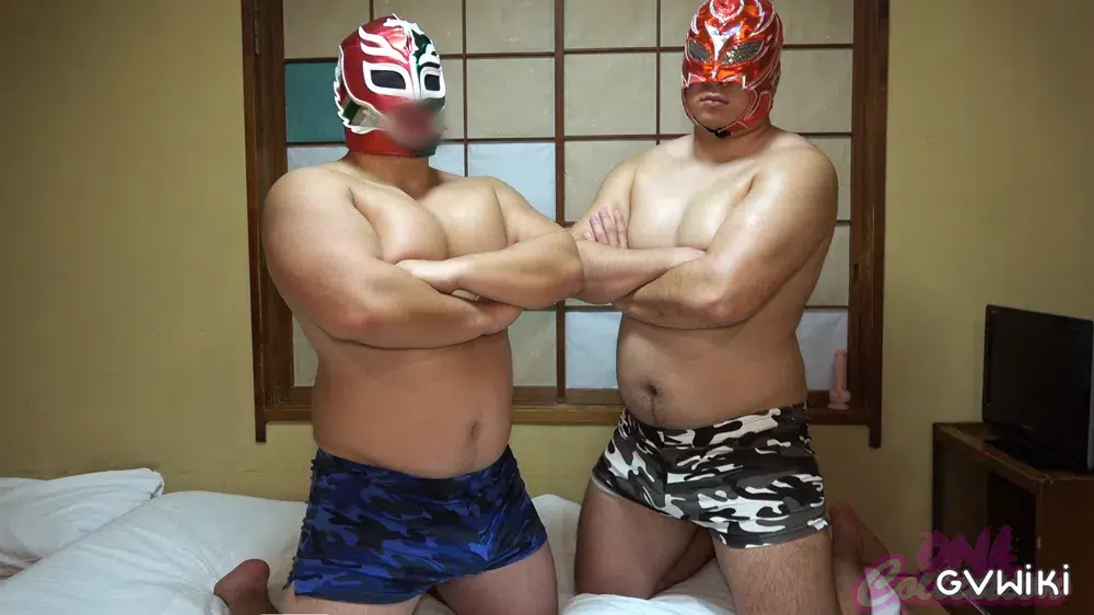重量級タイトルマッチ!覆面豪と覆面Xのガチンコ肉弾戦!がちむち同士の汗だく生交尾!電動オナホ射精2編収録!-2