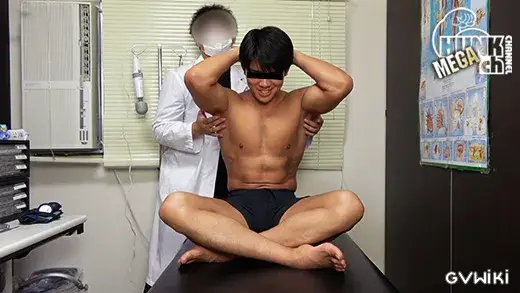 筋肉ノンケをわいせつ検査!!カルテNo.091 明孝(あきたか)くん22歳!!S級水球筋肉はどこを触っても感じまり、アナルを親指でズボズボされちゃう明孝くんの診断結果は!!?-5