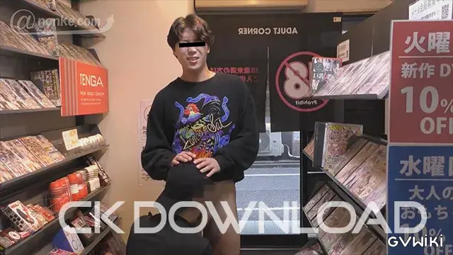 [公然猥褻『SHASEI堂』]【第四十九弾】まさかの掘られイキ!店内でシコる欲求不満の男子学生を変態店員が襲う!!-4