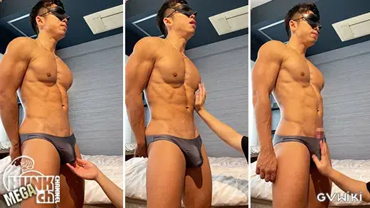 大会でる為に絞った体はムキムキでエロさが増した最上級筋肉ライフセーバー!最後はカリデカ巨根からノーハンドで大量ザーメン発射!!-2