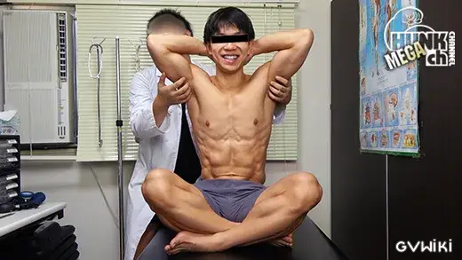 筋肉ノンケをわいせつ検査!!カルテNo.097 弓弦(ゆずる)くん25歳!!アナルを触診され可愛い反応を見せる、極上バキバキ体操マッチョくんの診断結果は!!?-3