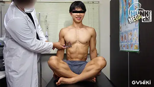 筋肉ノンケをわいせつ検査!!カルテNo.097 弓弦(ゆずる)くん25歳!!アナルを触診され可愛い反応を見せる、極上バキバキ体操マッチョくんの診断結果は!!?-4