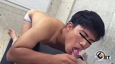 ノンケのフェラうま!目鼻立ちの整った色黒体育会少年のクチマン奉仕★-7