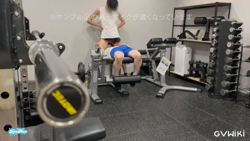 18歳前髪系裏垢男子大学生と筋トレ中にユニで抜きあい。最後は大量射精-3