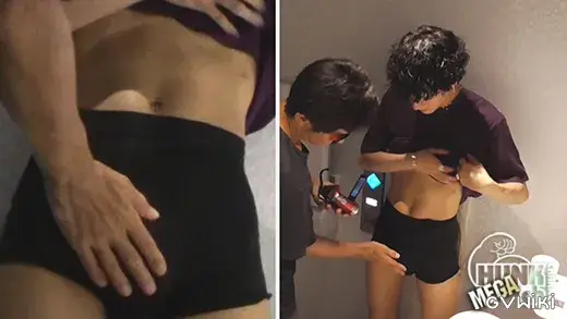 チンチン即抜き射精↑出勤前の美形ホストがトイレで男に抜かれて恍惚の激飛沫射精!!-3